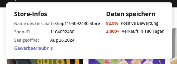 AliExpress Shop Bewertung AliExpress Shop Bewertung