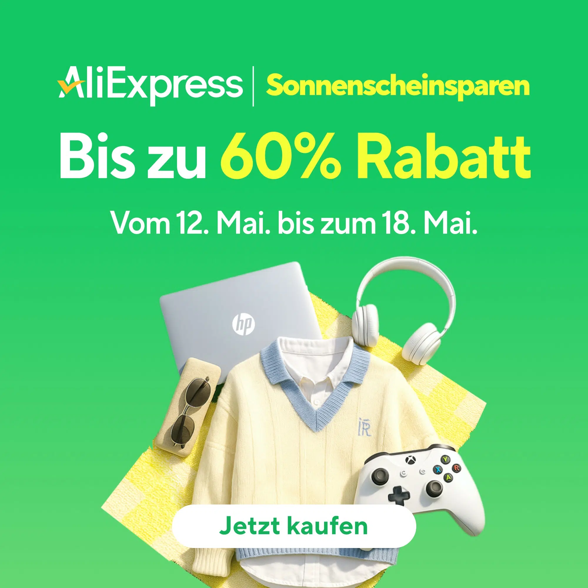 AliExpress Sunshine Saving mit starken Angeboten: z.B. Xiaomi Pad 7 Pro für 353,99€