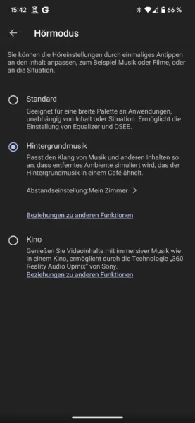 Sony WH-1000XM6 Hörmodus