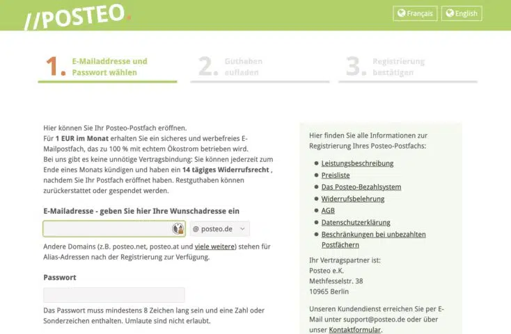 posteo registrierung posteo registrierung