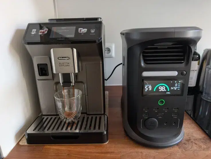 Ampace Andes 1500 Powerstation Entladetest Kaffeemaschine