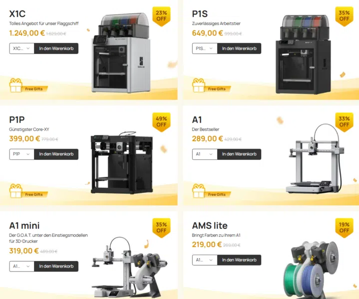 Bambu Lab Sale Drucker Rabatte