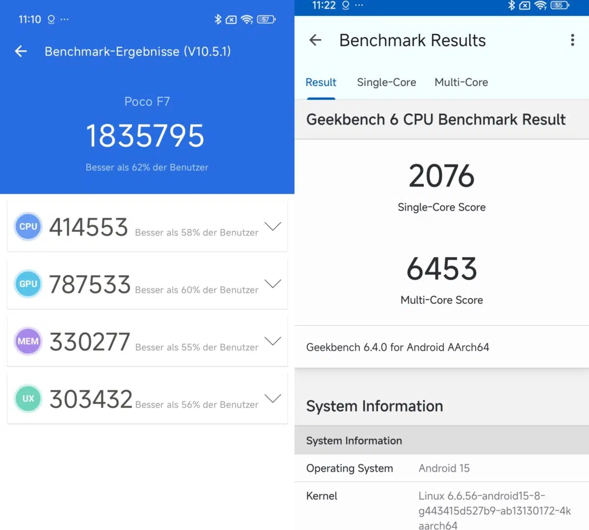 POCO F7 Smartphone Benchmarks