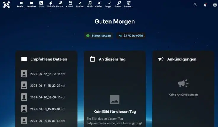 nextcloud dashboard nextcloud dashboard