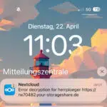 nextcloud fehlermeldung1