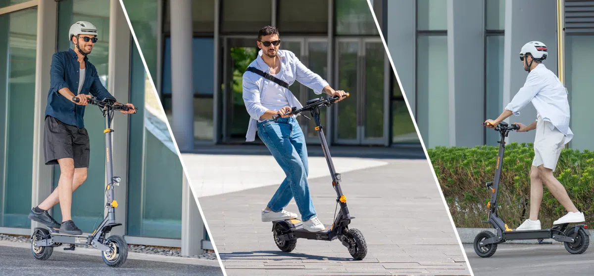Ausom L1 E-Scooter Produktbild beim Fahren