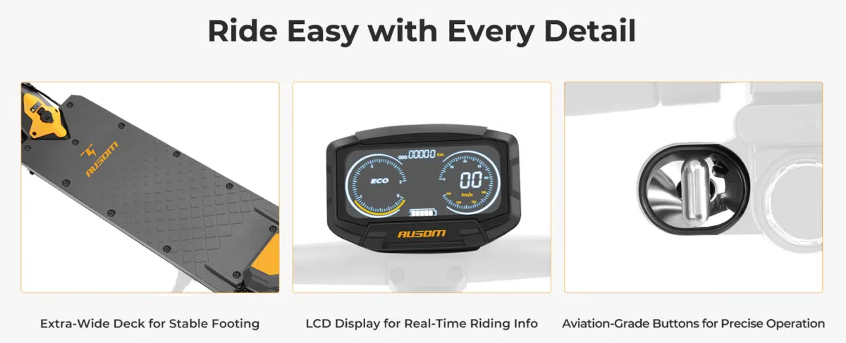 Ausom L1 E-Scooter Trittbrett und Display