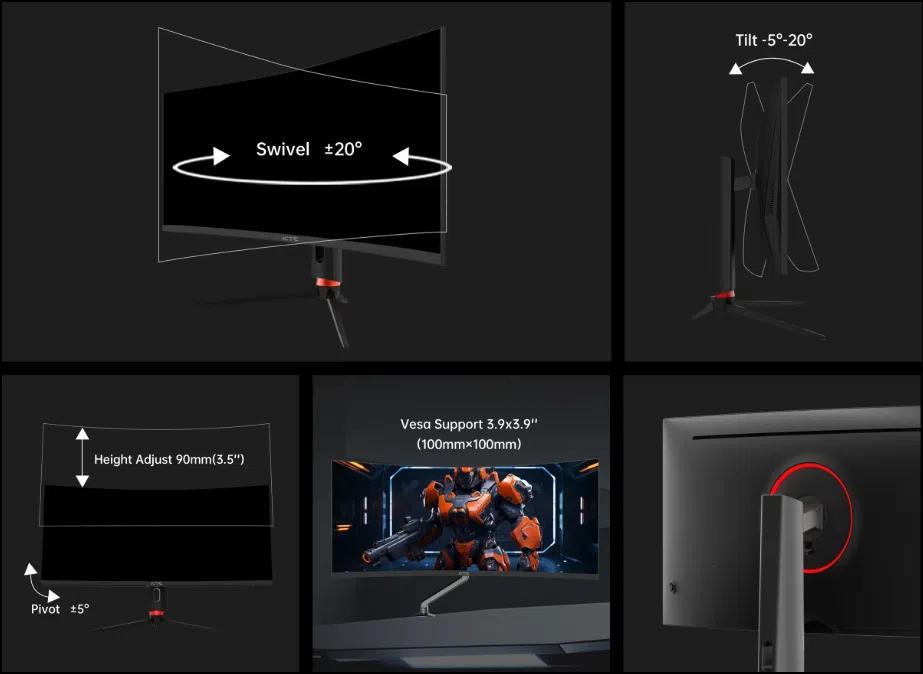 KTC H34S18S Ergonomie KTC H34S18S Ergonomie