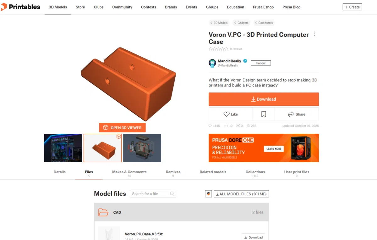 Voron V.PC Printables Seite Voron V.PC Printables Seite