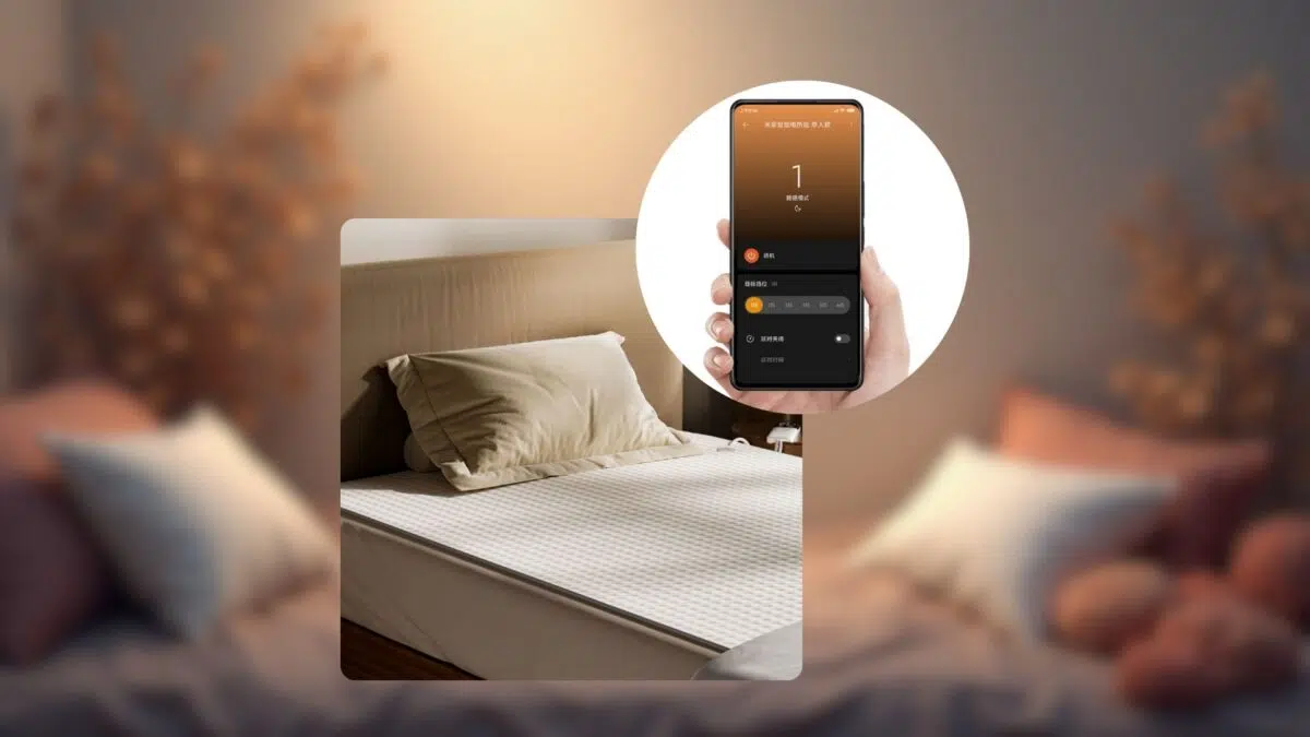 Xiaomi Smart-Wärmeunterbett App und Produktbild
