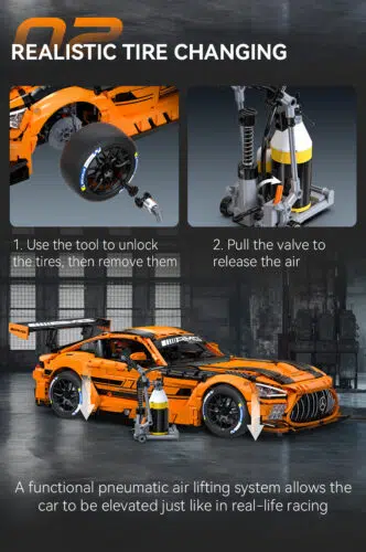 CaDA Mercedes AMG GT3 Rennwagen C64008W aus Klemmbausteinen 7 CaDA Mercedes AMG GT3 Rennwagen C64008W aus Klemmbausteinen 7