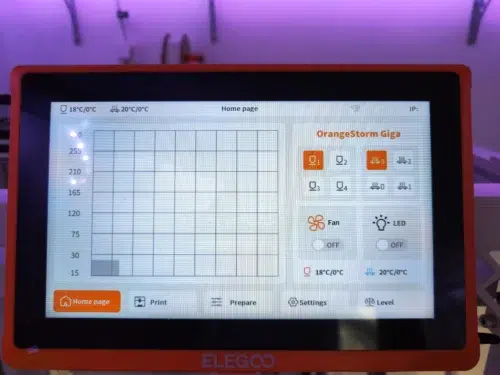 Elegoo OrangeStorm Giga Homescreen Elegoo OrangeStorm Giga Homescreen