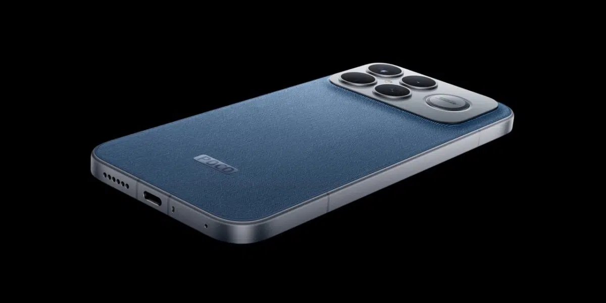 POCO F8 Ultra Smartphone Jeans Rueckseite POCO F8 Ultra Smartphone Jeans Rueckseite