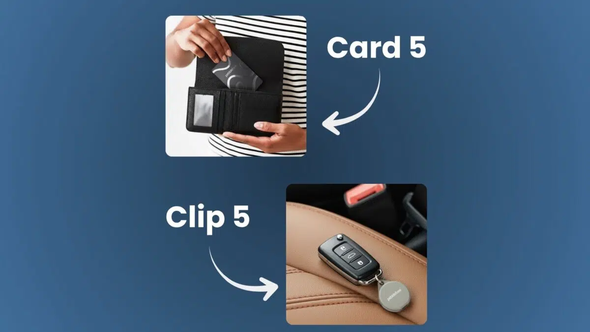 Pebblebee Card 5 und Clip 5 Produtkbilder