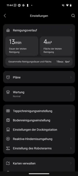 Roborock Saros Z70 App Einstellungen Roborock Saros Z70 App Einstellungen