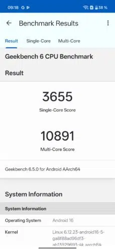 oneplus15 cpu benchmark