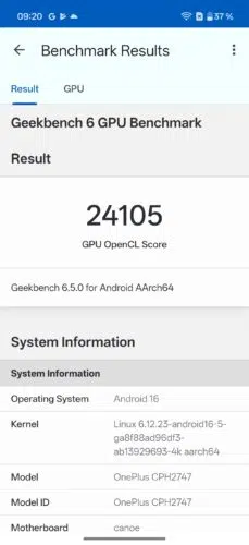 oneplus15 gpu benchmark
