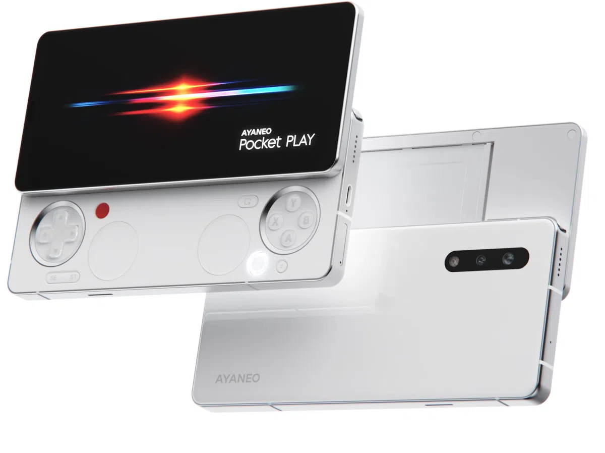 AYANEO Pocket PLAY Front und Rueckseite mit Kamera AYANEO Pocket PLAY Front und Rückseite mit Kamera