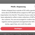 AliExpress Mehrwertsteueranpassung AliExpress Mehrwertsteueranpassung