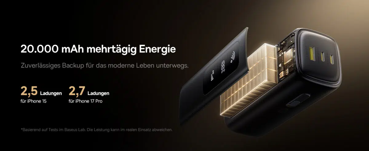 Baseus EnerGeek GX11 Powerbank Ladebeispiele Baseus EnerGeek GX11 Powerbank Ladebeispiele
