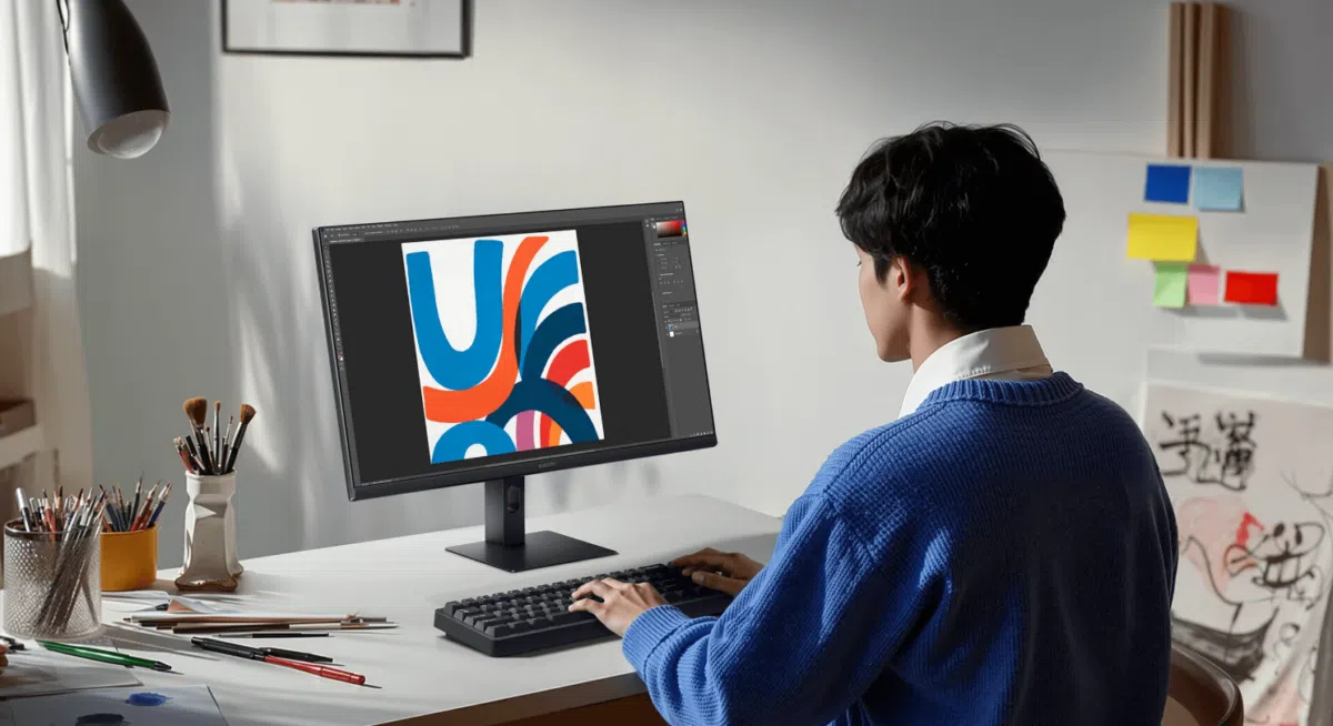 Xiaomi Monitor A27i 2026 Person beim Arbeiten Xiaomi Monitor A27i 2026 Person beim Arbeiten