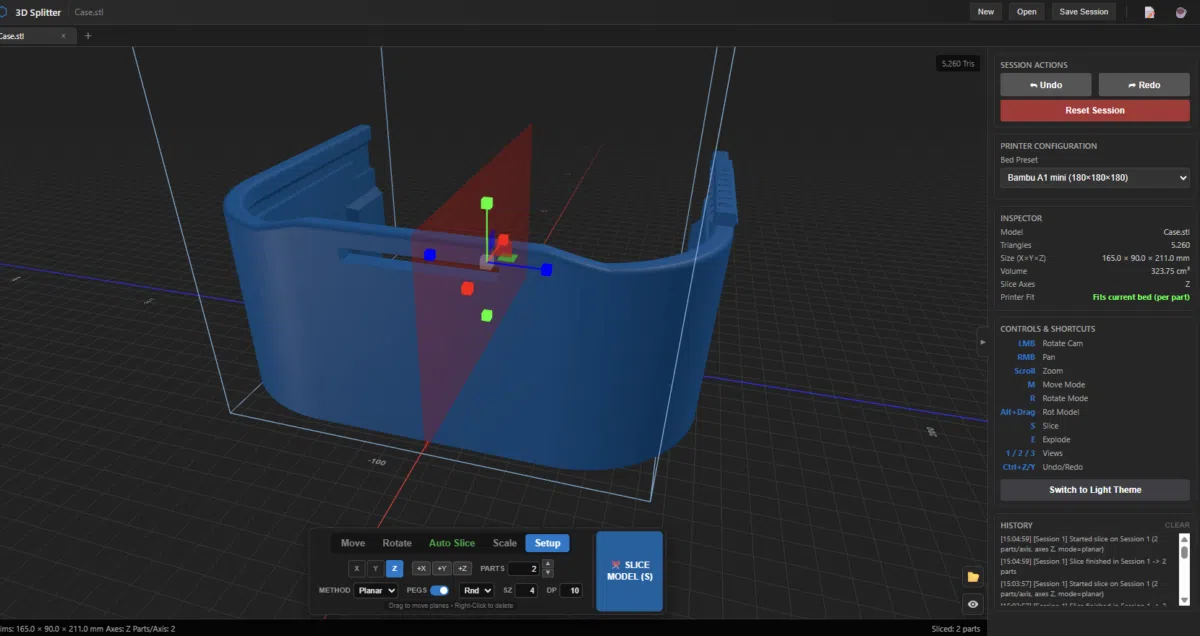 3D Splitter Planar Cut with hole