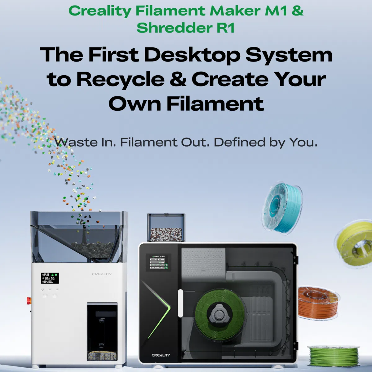 Creality M1 und R1 Filament Recycling Indiegogo