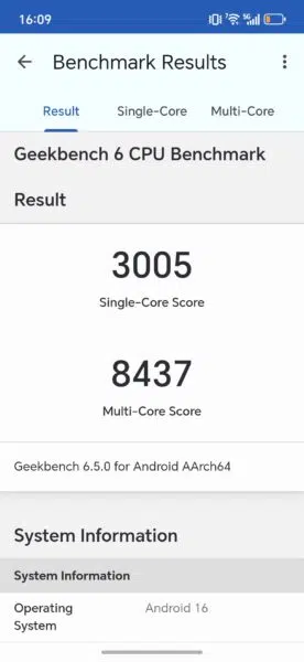 Honor Magic 8 Pro Air Geekbench Benchmark