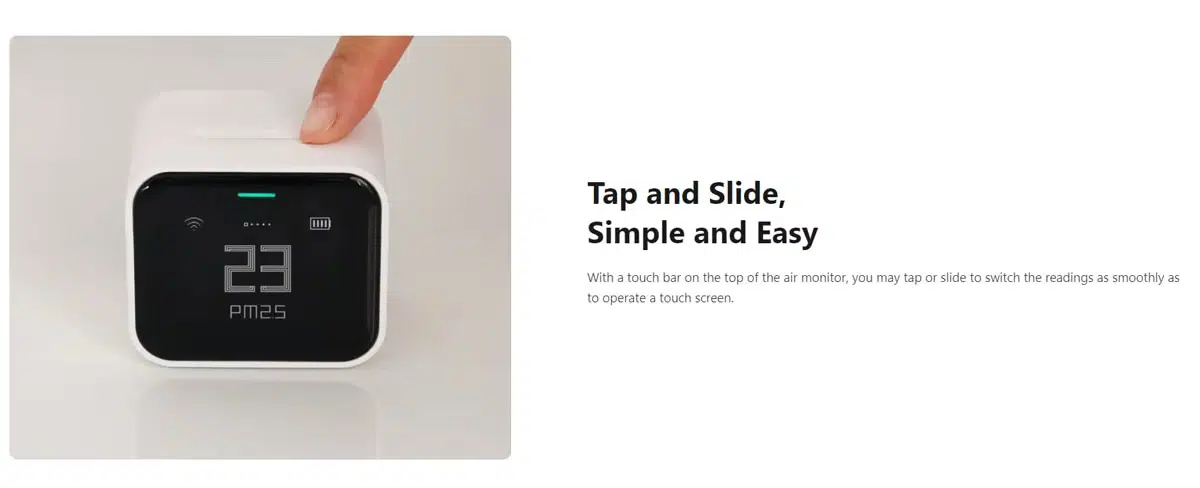 Qingping Air Monitor Lite Slide Funktion Qingping Air Monitor Lite Slide Funktion