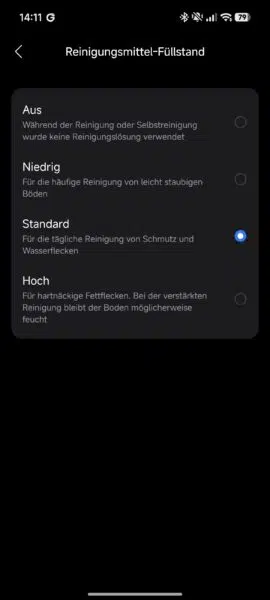 Roborock F25 Ace Pro App Reinigungsmittel Roborock F25 Ace Pro App Reinigungsmittel