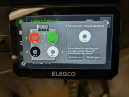 legoo Centauri Carbon 2  RFID Erkennung