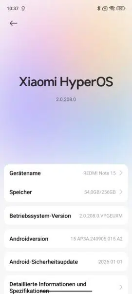redmi note 15 4g hyperos