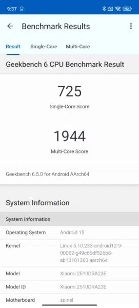redmi note 15 5g benchmark ergebnis