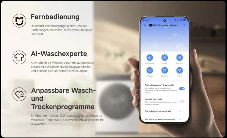 Xiaomi Mijia Waschtrockner 9kg Xiaomi HyperOS App