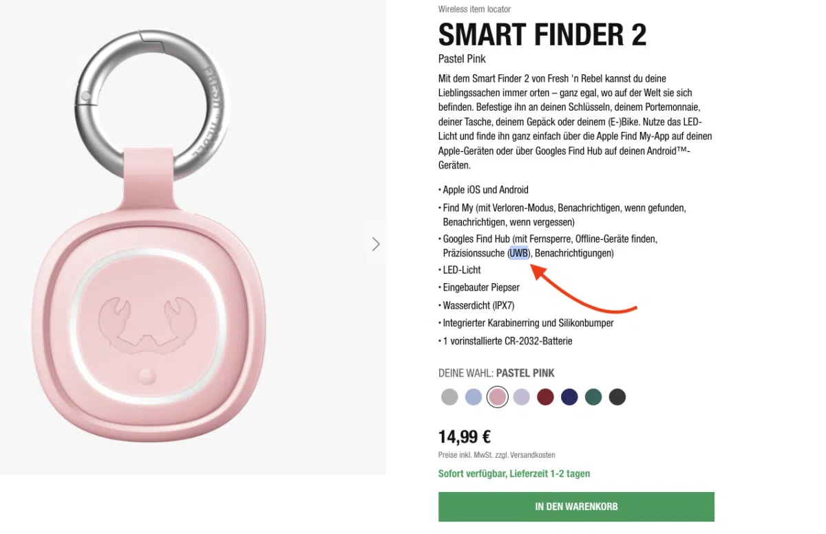 Fresh n Rebel Smart Finder 2 UWB Versprechen