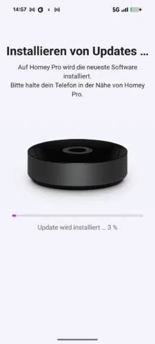 Homey Pro Test App Einrichtung FW Update