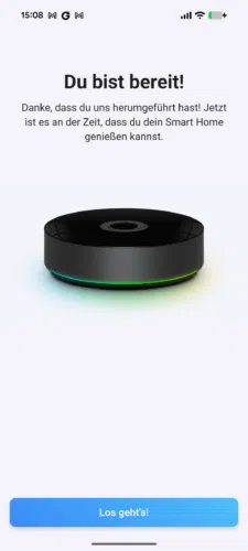 Homey Pro Test App Einrichtung Fertig