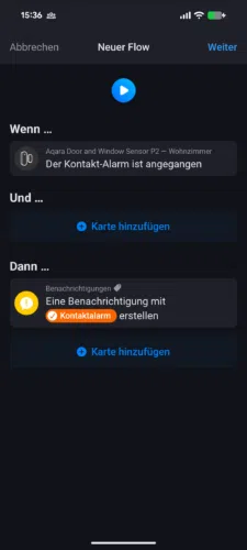 Homey Pro Test App Flow Beispiel 2