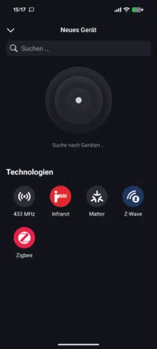 Homey Pro Test App Geraet finden