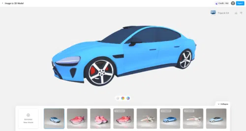 Image to 3D Meshy 6 Makerlab Xiaomi SU7 hinten Tripo Image to 3D Meshy 6 Makerlab Xiaomi SU7 hinten Tripo