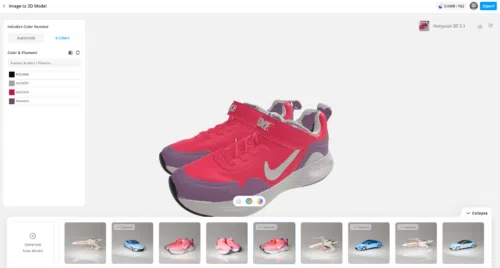 Image to 3D Meshy 6 Makerlab Nike reduced colors Image to 3D Meshy 6 Makerlab Nike reduced colors