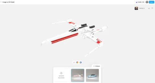 Image to 3D Meshy 6 Makerlab X Wing 1 Image to 3D Meshy 6 Makerlab X Wing 1