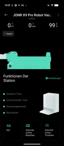 JONR X9 Pro App Funktionen der Station