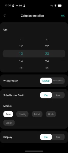 Levoit Core 300S Zeitplan