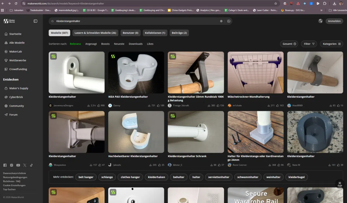 Makerworld Kleiderstangenhalter Makerworld Kleiderstangenhalter