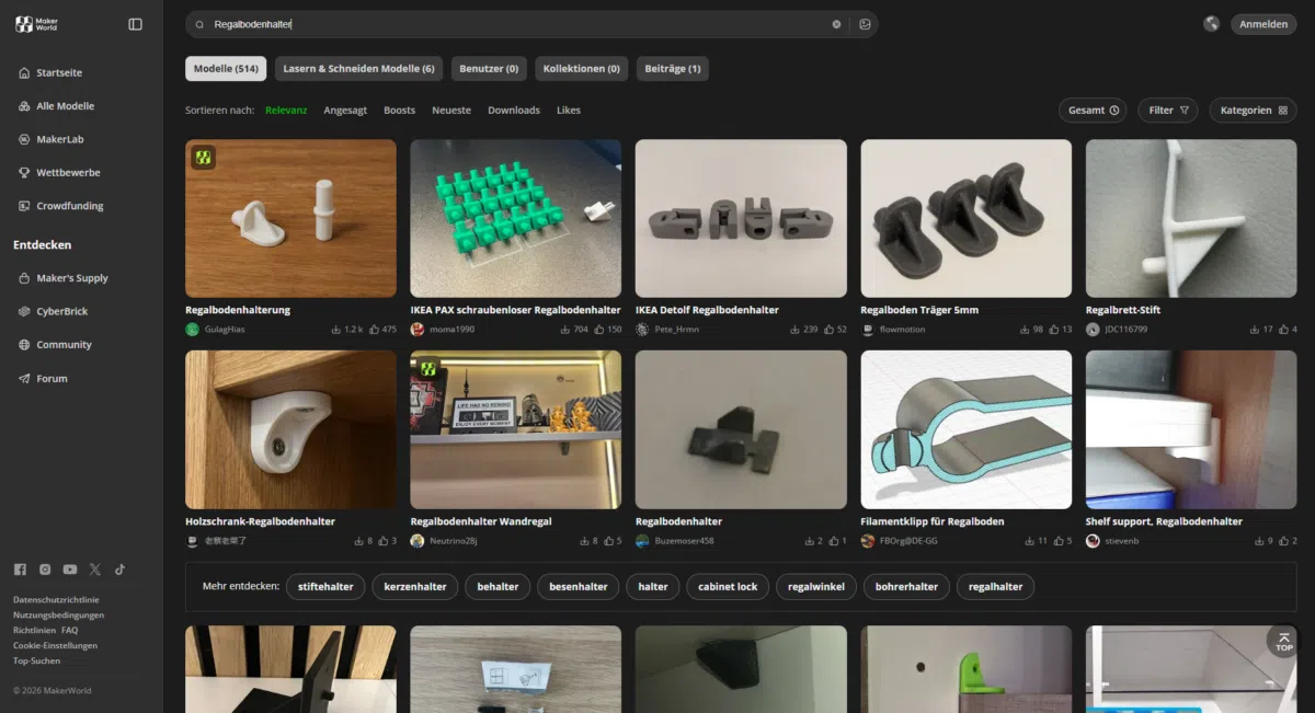 Makerworld Regalbodenhalter Makerworld Regalbodenhalter