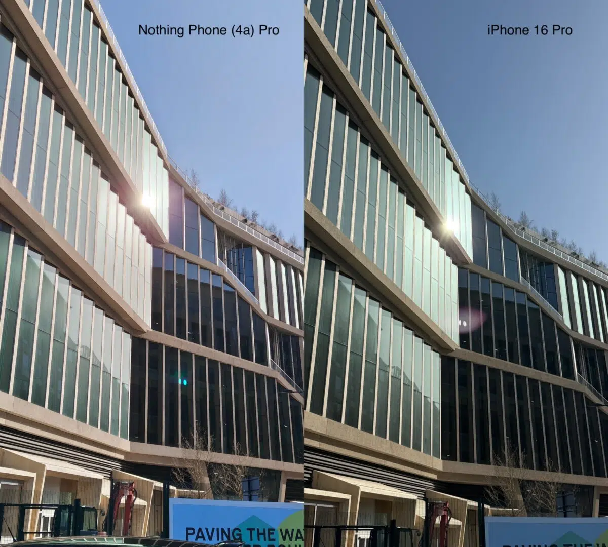 Nothing Phone 4a Pro Hauptkamera Vergleich mit iPhone 16 Pro
