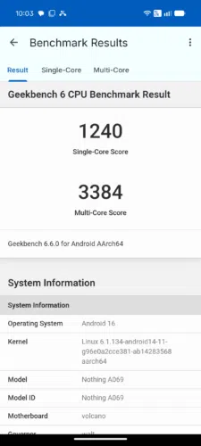 nothing phone 4a cpu benchmark