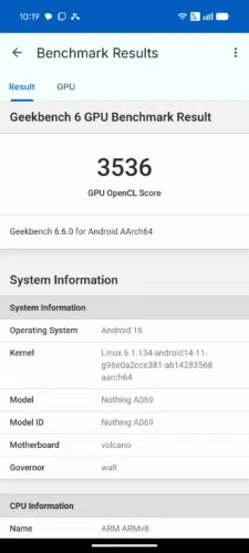 nothing phone 4a gpu benchmark