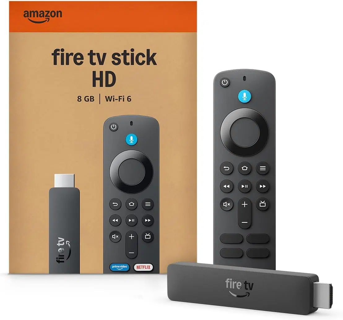 Amazon Fire TV Stick HD (2. Gen) Produktbild mit Verpackung